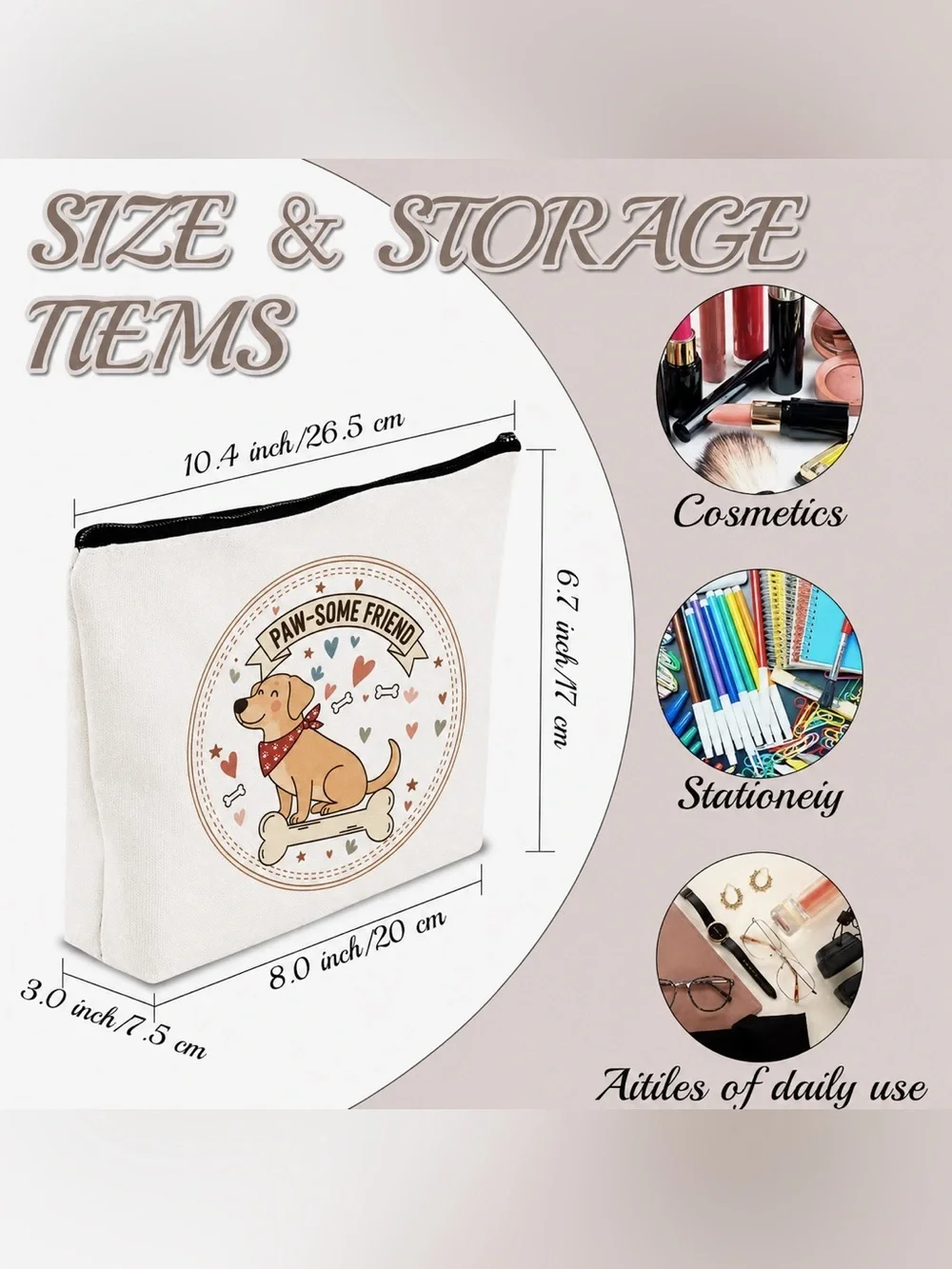 Makeup Bag ~ Paw-Some Friend Dog  - Adorable For Yourself Or Gift 🎁 💫NWT